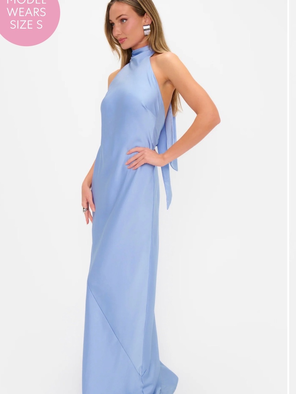 Show Me Your MuMu Powder Blue Halter Maxi Dress - Picture 4 of 6